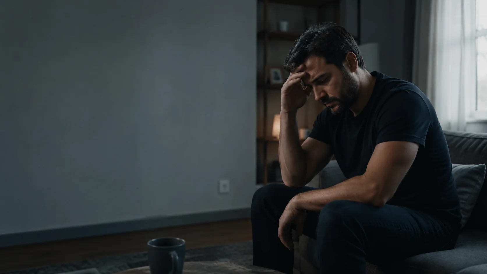 Hombre triste y aislado simbolizando mala suerte y bloqueos personales